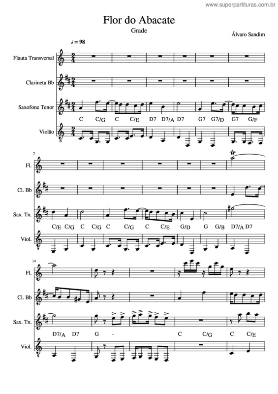 Partitura da música Flor Do Abacate v.12