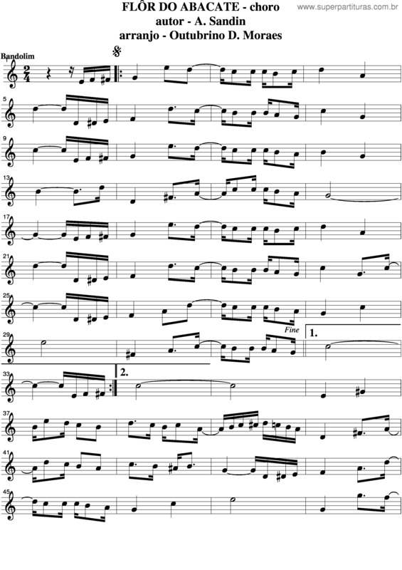 Partitura da música Flor Do Abacate v.2