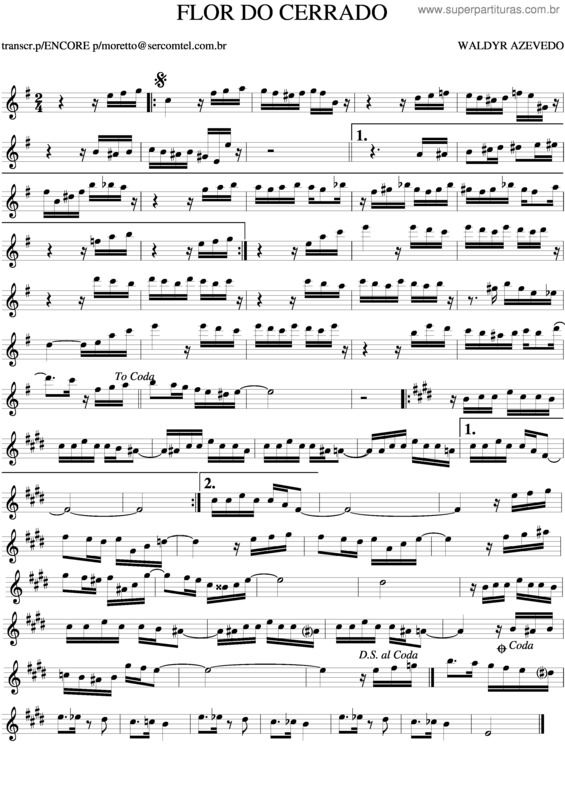 Partitura da música Flor Do Cerrado v.2