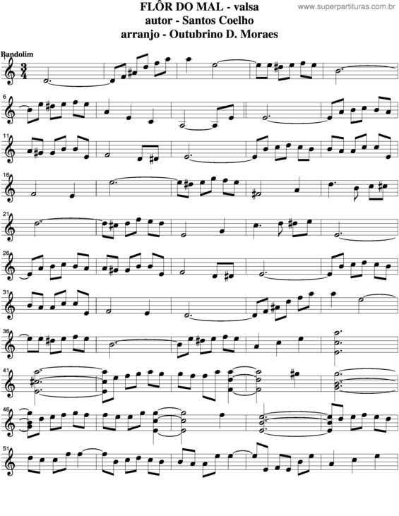 Partitura da música Flor Do Mal