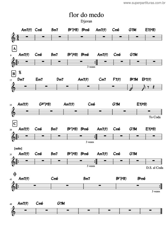 Partitura da música Flor Do Medo