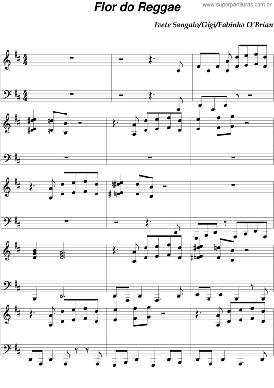 Partitura da música Flor Do Reggae v.2