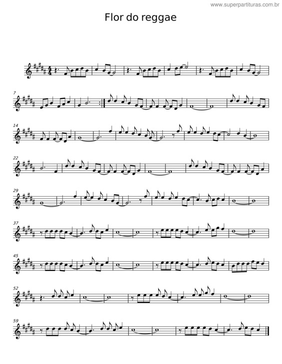 Partitura da música Flor Do Reggae v.5