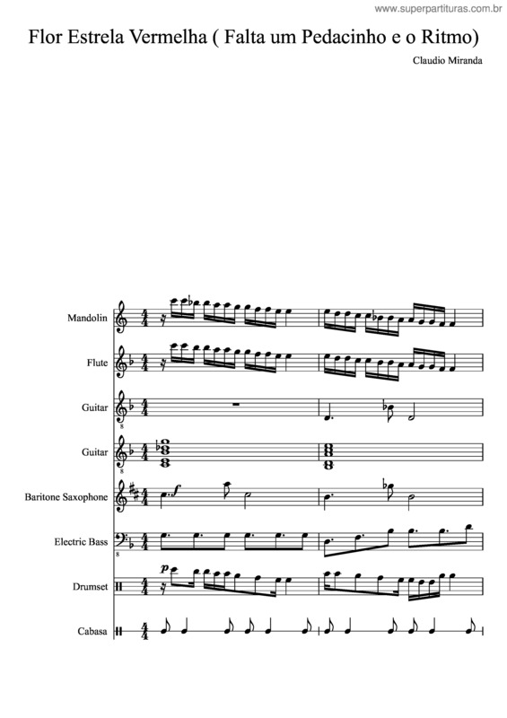 Partitura da música Flor Estrela Vermelha