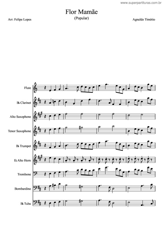 Partitura da música Flor Mamãe