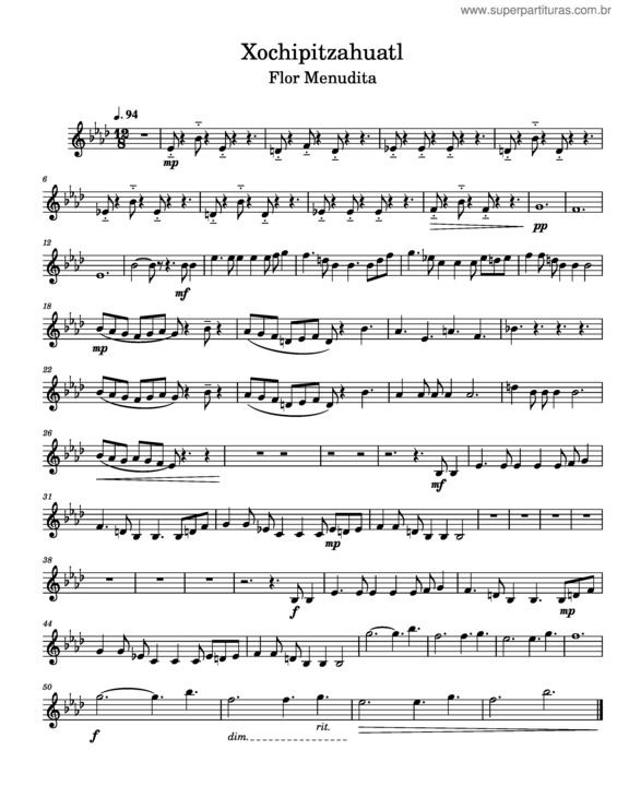 Partitura da música Flor Menudita – Misc Traditional