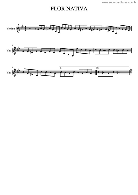 Partitura da música Flor Nativa – Os Serranos