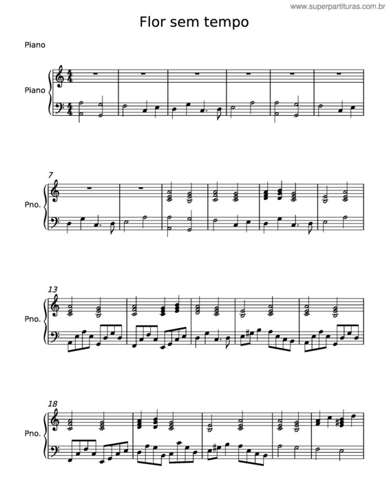 Partitura da música Flor Sem Tempo