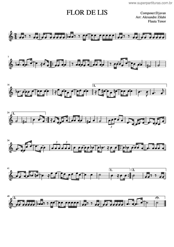 Partitura da música Flor Tenor