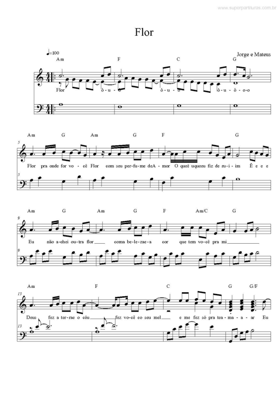 Partitura da música Flor v.2