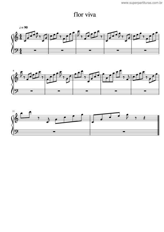 Partitura da música Flor Viva