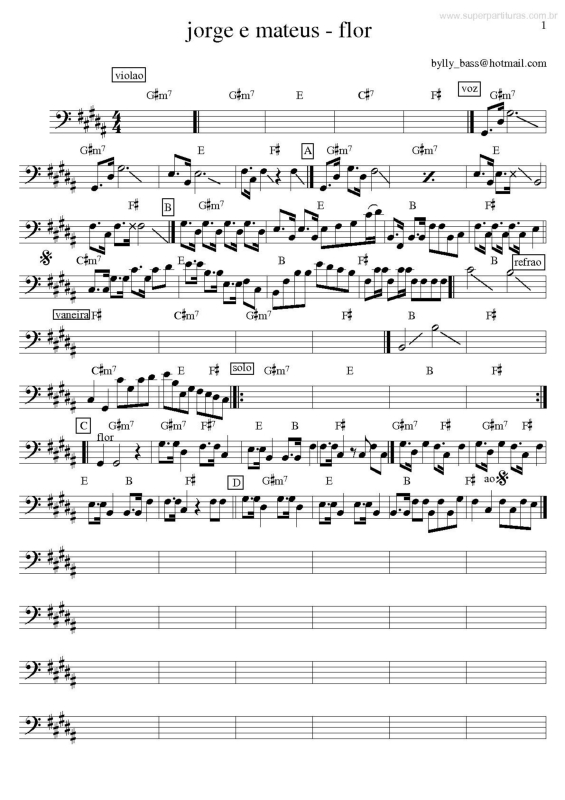 Partitura da música Flor