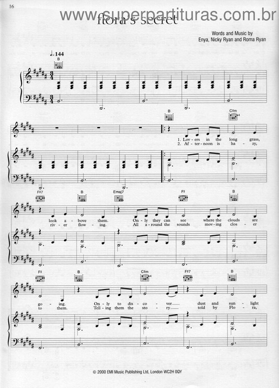 Partitura da música Flora`s Secret