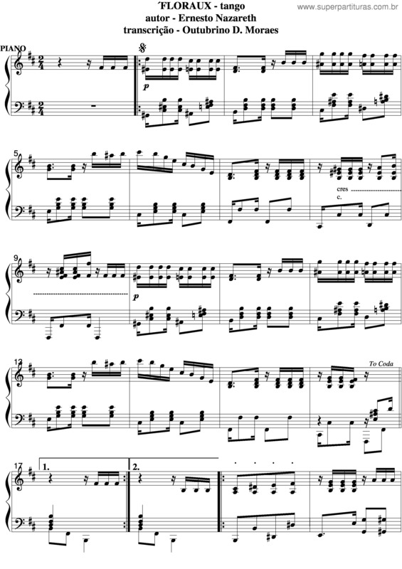 Partitura da música Floraux v.5