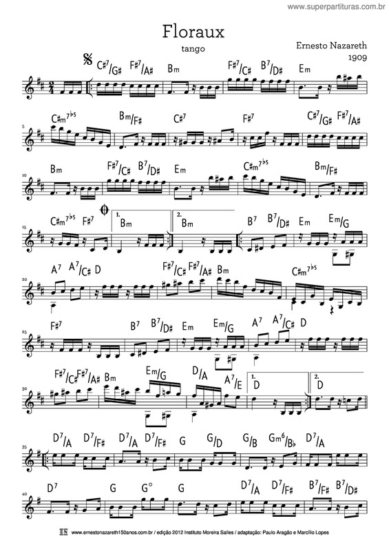 Partitura da música Floraux