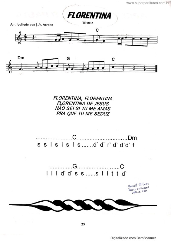 Partitura da música Florentina v.2