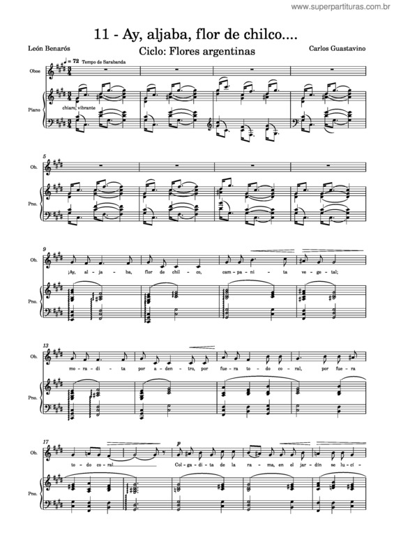 Partitura da música Flores Argentinas