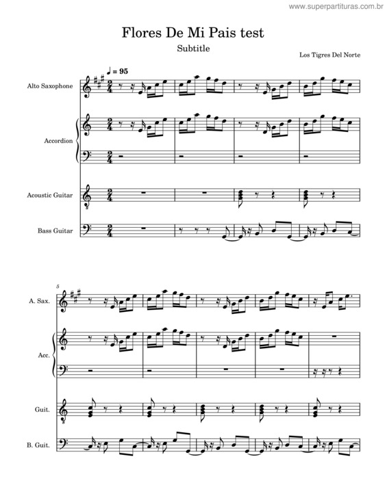 Partitura da música Flores De Mi Pais Intro