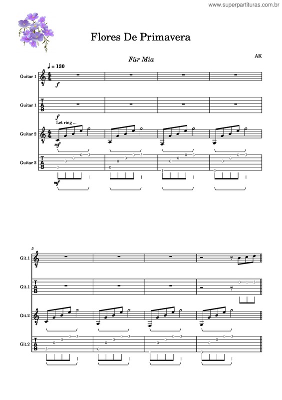 Partitura da música Flores De Primavera