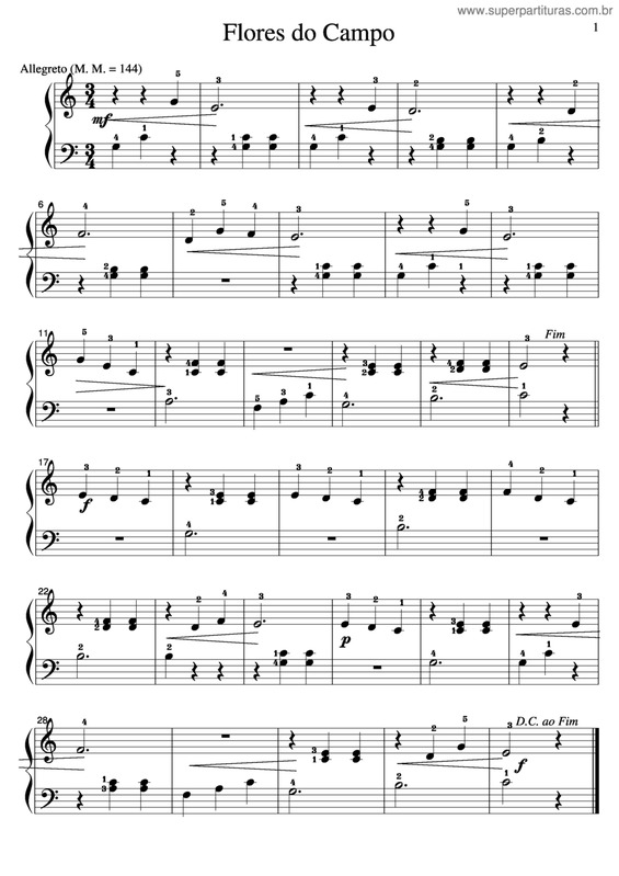 Partitura da música Flores Do Campo v.2