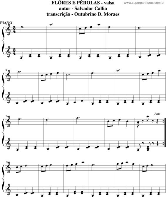 Partitura da música Flores E Pérolas v.4