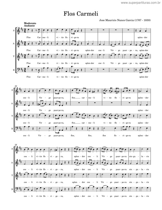 Partitura da música Flos Carmeli