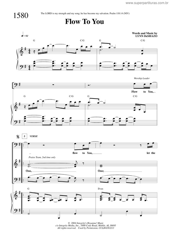 Partitura da música Flow To You