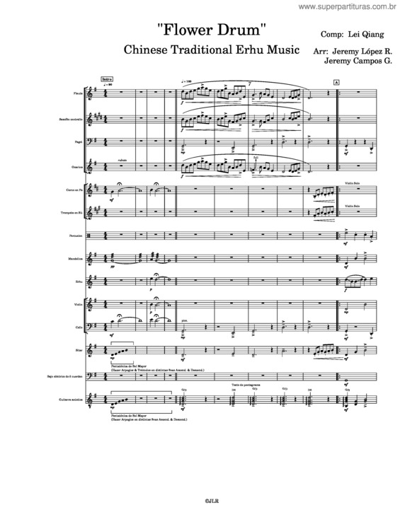 Partitura da música Flower Drum – Lei Qiang Flower Drum Swo