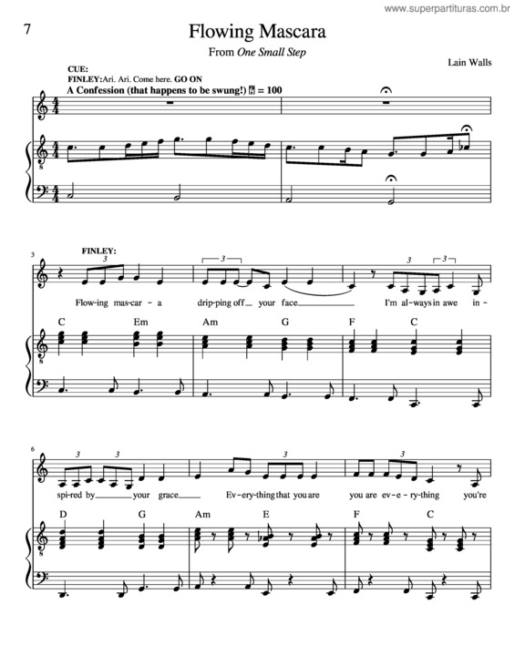 Partitura da música Flowing Mascara