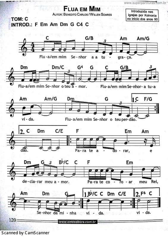 Partitura da música Flua Em Mim v.2