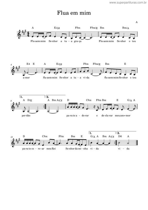 Partitura da música Flua Em Mim v.3