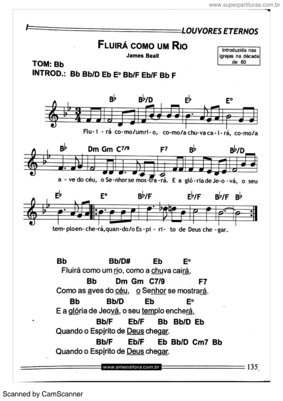 Partitura da música Fluirá Como Um Rio