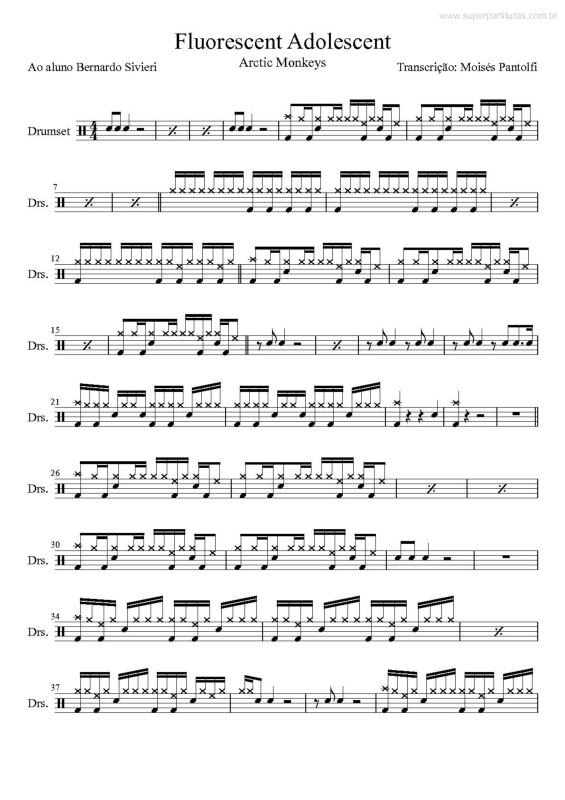 Partitura da música Fluorescent Adolescent