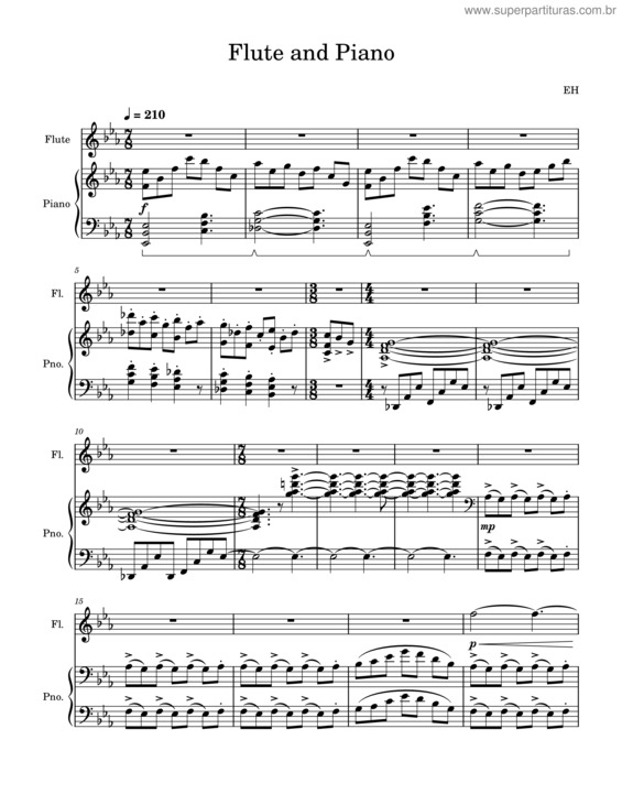 Partitura da música Flute And Piano