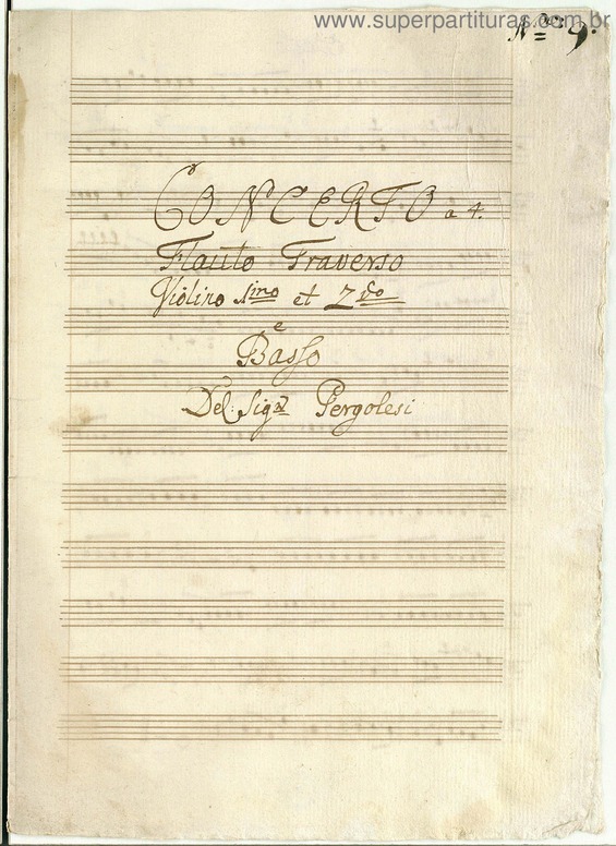 Partitura da música Flute Concerto in G