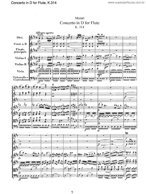 Partitura da música Flute Concerto No. 2