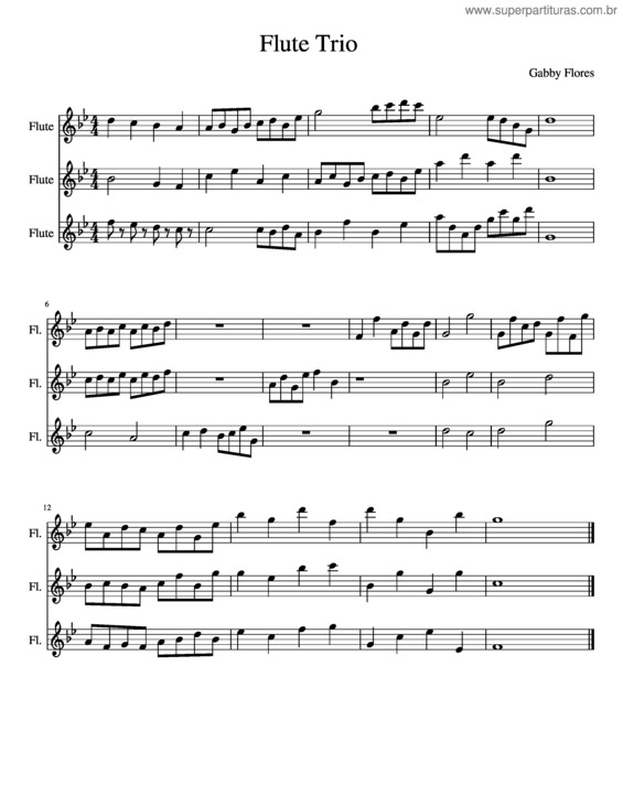 Partitura da música Flute Trio