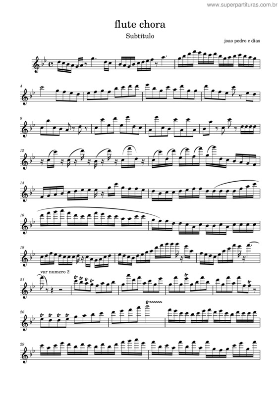 Partitura da música Flute