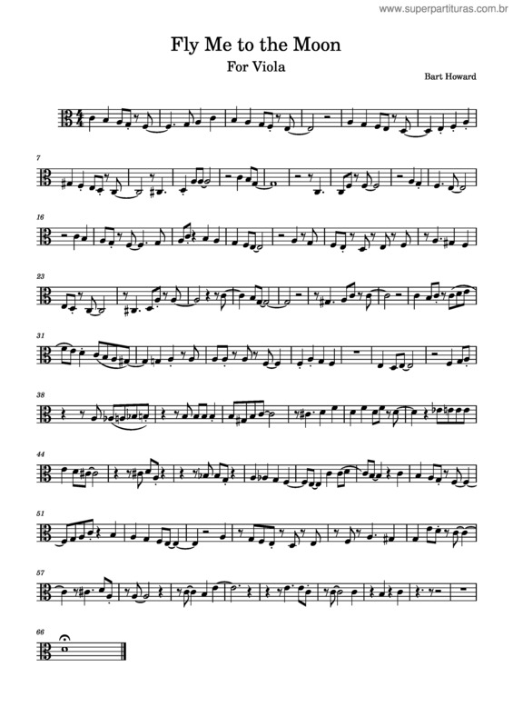 Partitura da música Fly Me To The Moon – Bart Howard Fly Me To The Moon