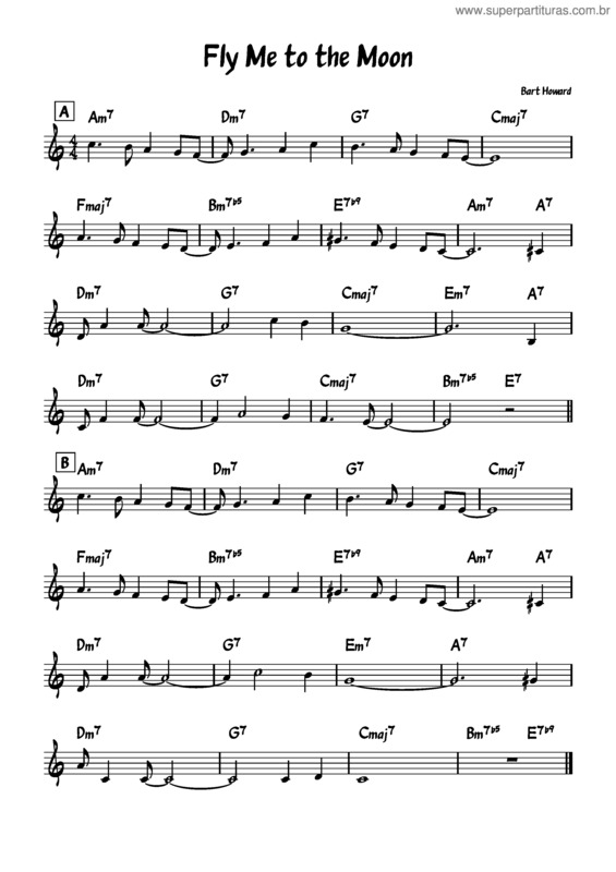 Partitura da música Fly Me To The Moon – Bart Howard v.3