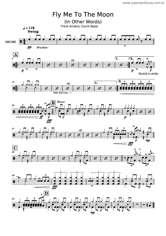 Partitura da música Fly Me To The Moon – Frank Sinatra Fly Me To The Moon v.2