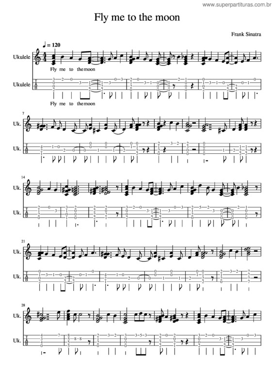Partitura da música Fly Me To The Moon – Frank Sinatra Fly Me To The Moon
