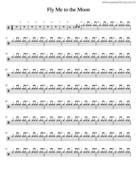 Partitura da música Fly Me To The Moon Drumset