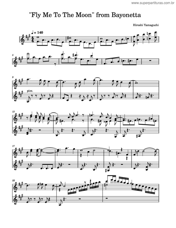 Partitura da música Fly Me To The Moon From Bayonetta