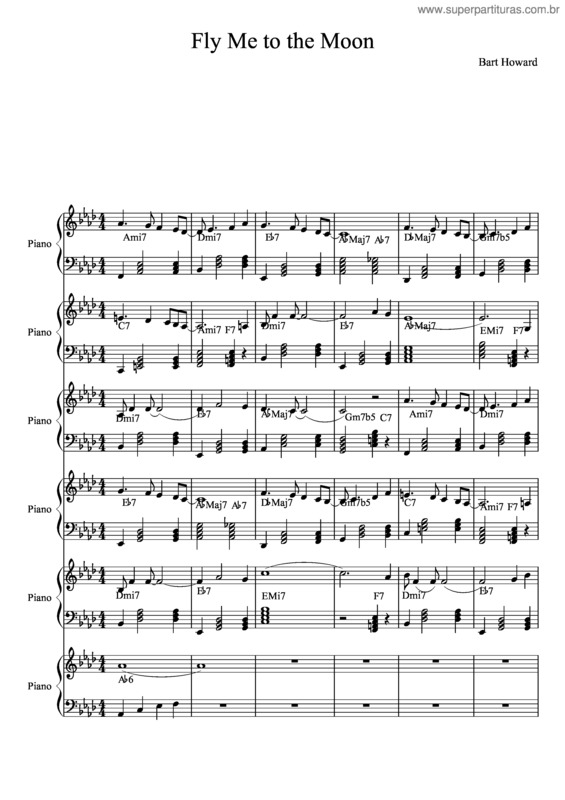 Partitura da música Fly Me To The Moon In A Flat Maj