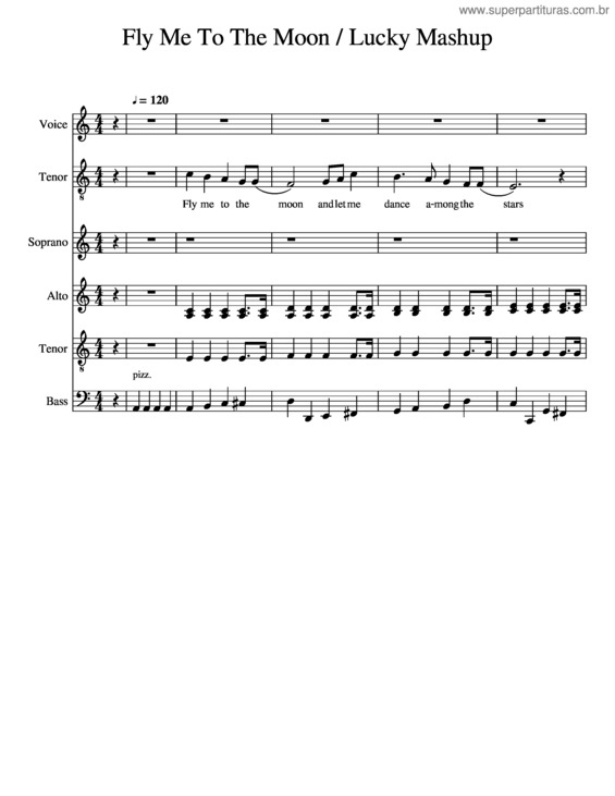 Partitura da música Fly Me To The Moon Lucky Mashup