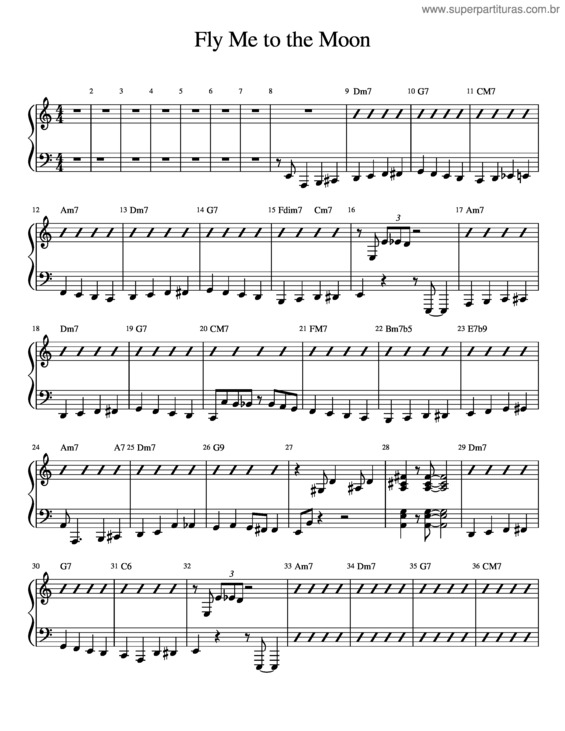 Partitura da música Fly Me To The Moon Piano v.2