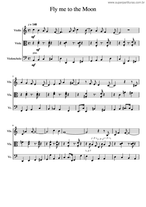 Partitura da música Fly Me To The Moon Quartet