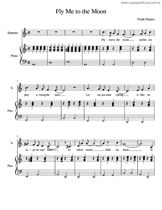 Partitura da música Fly Me To The Moon Sheet Music