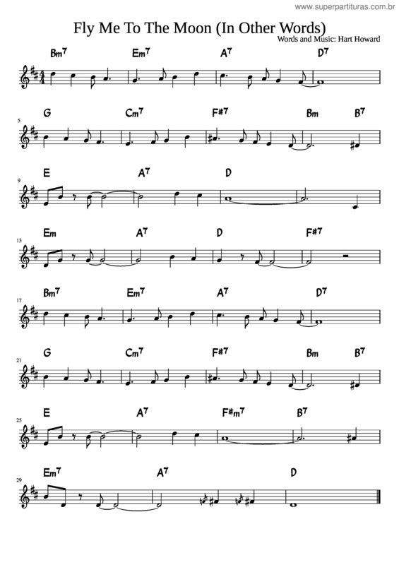 Partitura da música Fly Me To The Moon Trumpet